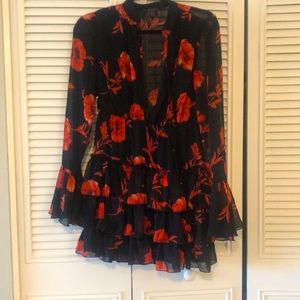 ISO: flirty black dress with red flowers